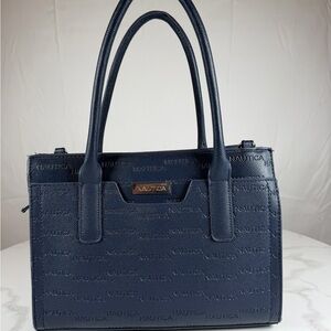 Nautica Dark Blue Embossed Shoulder Bag